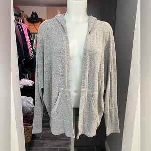 Free Press Light Gray Hooded Cardigan